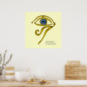 POSTER BLEUE TALISMAN / OEIL OR HORUS (Cuisine)