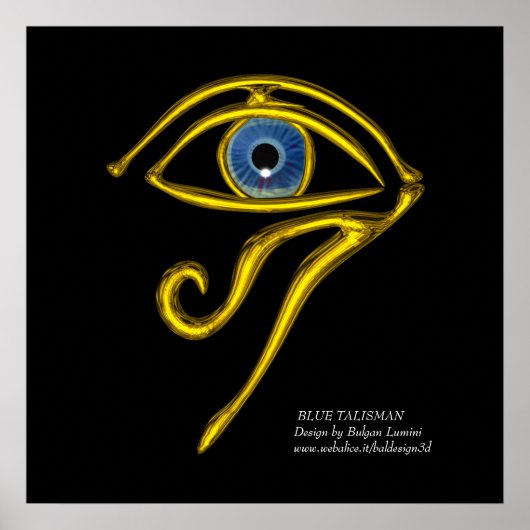 POSTER BLEUE TALISMAN / OEIL OR HORUS (Devant)