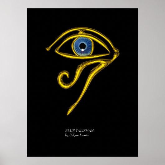 POSTER BLEUE TALISMAN / OEIL OR HORUS (Devant)