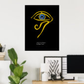 POSTER BLEUE TALISMAN / OEIL OR HORUS (Bureau à domicile)