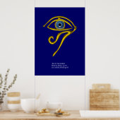 POSTER BLEUE TALISMAN / OEIL OR HORUS (Cuisine)