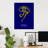 POSTER BLEUE TALISMAN / OEIL OR HORUS (Bureau à domicile)