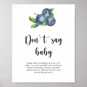 Poster Bleuet - Ne dis pas bébé