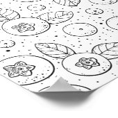 Poster Bleuets en noir et blanc (Coin)