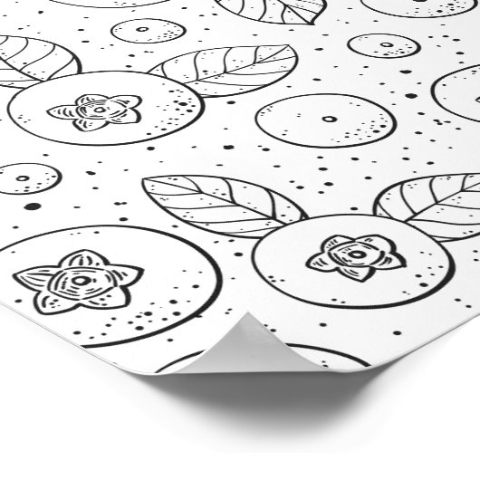 Poster Bleuets en noir et blanc (Coin)