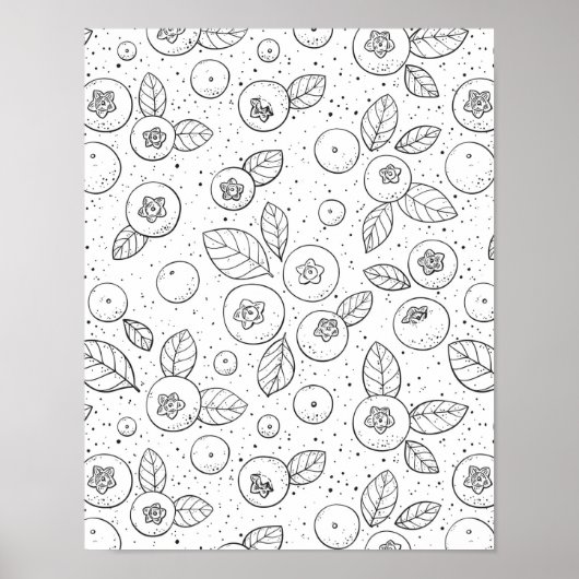 Poster Bleuets en noir et blanc (Devant)