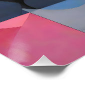 Poster Bleus et roses subtils dans l'abstraction géométri (Coin)
