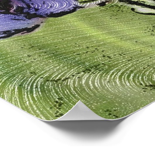 Poster Bleus sur verre (Coin)