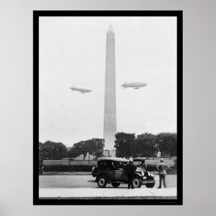 Poster Blimps Near the Washington Monument 1924