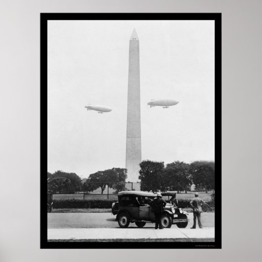 Poster Blimps près du monument de Washington 1924 (Devant)