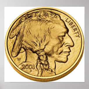 Poster Blingot d'or américain Buffalo