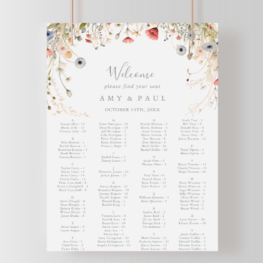 Poster Blissant Fleur sauvage Alphabétique