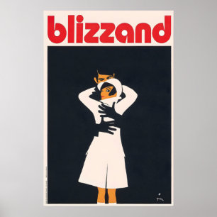 Poster Blizzand Coat Mode Années 1960 Mode Féminine Franc