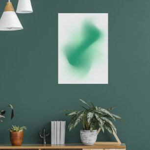 Poster Blob Aura de Sauge Verte Art Abstrait Minimaliste