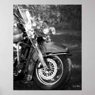 Poster Bloc avant moto noir et blanc 16x20