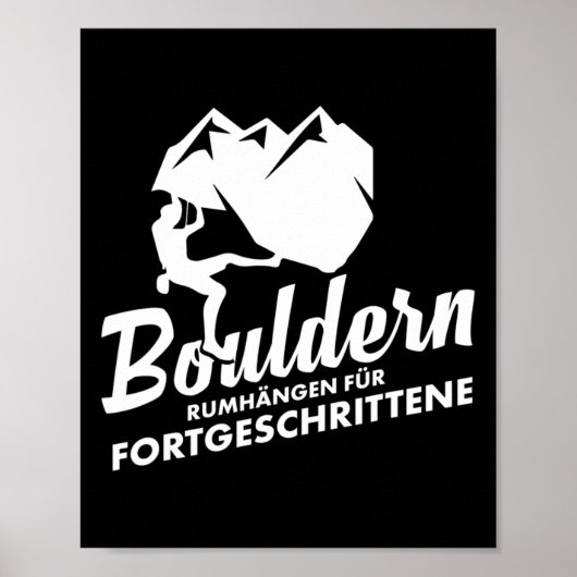 Poster Bloc Bouldering Grimpeur Suspendu Alpinisme (Devant)