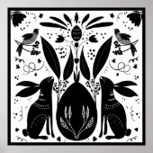 Poster Bloc d'art populaire Lapins Imprimer Design Post B (Devant)