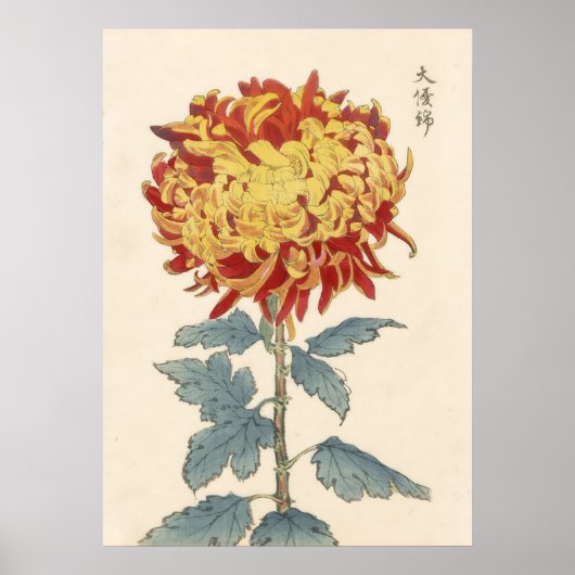 Poster Bloc de bois Hasegawa Chrysanthemum Imprimer # 121 (Devant)