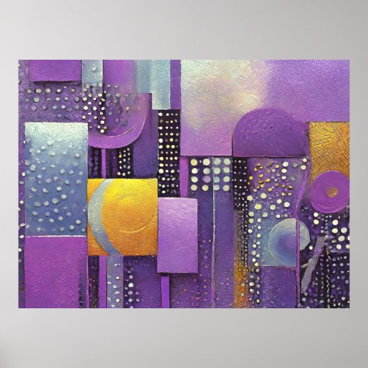 Poster Bloc de couleur abstrait violet et or ID1043 (Devant)