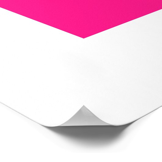 Poster Bloc de couleur blanc rose chaud (Coin)