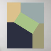 Poster Bloc de couleur géométrique Abstrait (Devant)