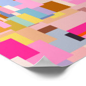 Poster Bloc de couleur géométrique Abstrait moderne du mi (Coin)