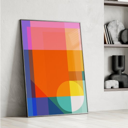 Poster Bloc de couleur géométrique vibrant Art Abstrait m