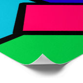 Poster Bloc de couleur rétro des années 80 (Coin)