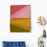 Poster Bloc de couleurs Art géométrique moderne en rouge<br><div class="desc">Un design graphique géométrique vif et dynamique de triangles et de formes dans une belle palette de couleurs audacieuses de rose,  jaune et vert. Cliquez simplement sur personnaliser pour ajouter du texte ou des images. Contactez-moi pour toute question ou demande.</div>