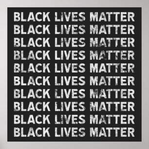 Poster Bloc de texte répété Black Lives Matter