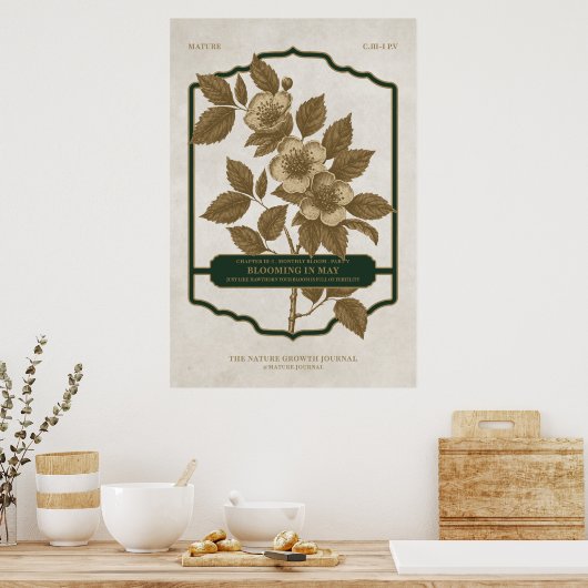 POSTER BLOCAGE MENSUEL - MAI FLEURS DE NAISSANCE CADEAU P (Cuisine)