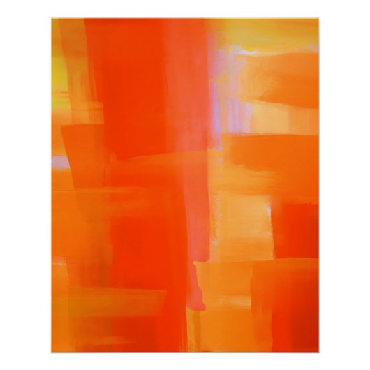 Poster Blocs Abstraits Orange et Or Radieux (Devant)
