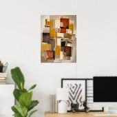 Poster Blocs Abstraits texturés - Tonalité Terre chaude m (Bureau à domicile)