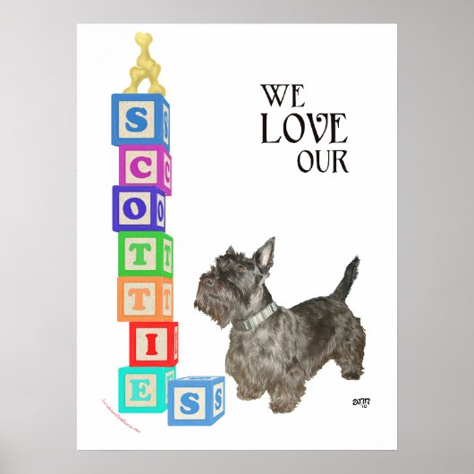 Poster Blocs Alphabet Scottie (Devant)
