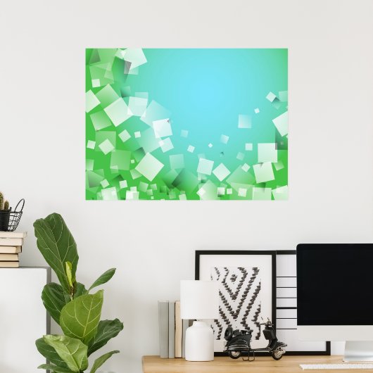 Poster Blocs bleus (Bureau à domicile)