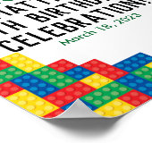 Poster Blocs de construction Anniversaire de fête de bien (Coin)