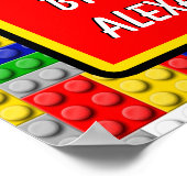 Poster Blocs de construction briques Bannière de fête d'a (Coin)