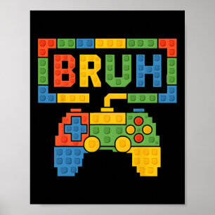 Poster Blocs de Construction Bruh Garçons Anniversaire Br