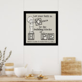 Poster Blocs de construction de HOPE (avec bordure) (Cuisine)