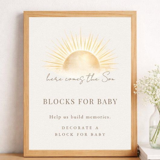 Poster Blocs de faire-part de naissance pour bébé garçon
