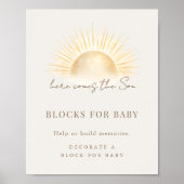 Poster Blocs de faire-part de naissance pour bébé garçon (Devant)