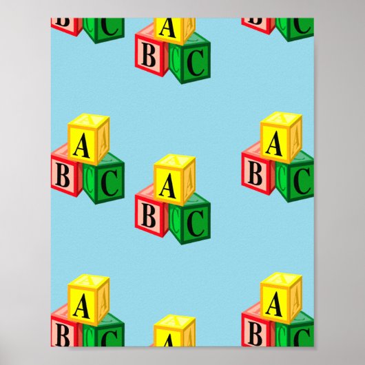 Poster blocs de l'alphabet abc (Devant)