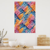 Poster Blocs dynamiques : Une composition géométrique jou (Cuisine)