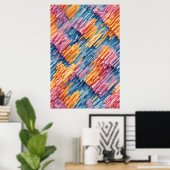 Poster Blocs dynamiques : Une composition géométrique jou (Bureau à domicile)