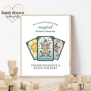 Poster Blocs encadrés pour bébé pour une Baby Shower sur