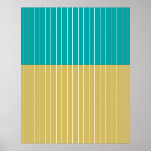 Poster Blocs et lignes géométriques Bleu jaune (Devant)