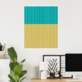 Poster Blocs et lignes géométriques Bleu jaune (Bureau à domicile)