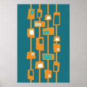 Poster Blocs funky atomiques de style Mid Century Modern (Devant)