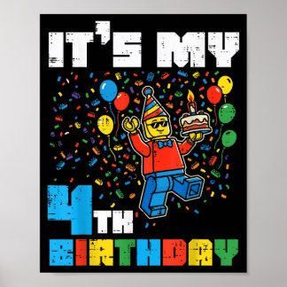 Poster Blocs Homme Briques 4 Ans Garçons