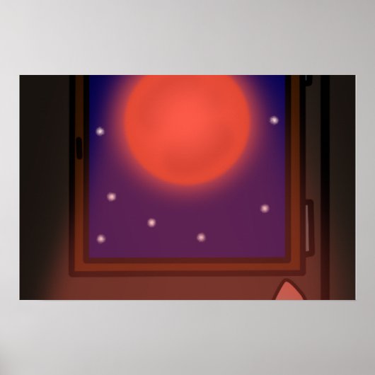 Poster Bloedmaanblauw (Voorkant)